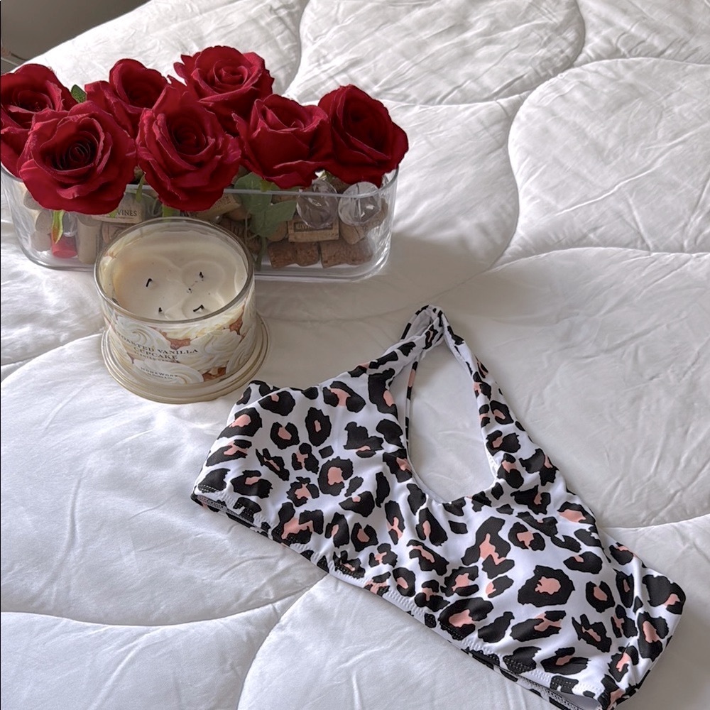 Leopard Print Swim Top